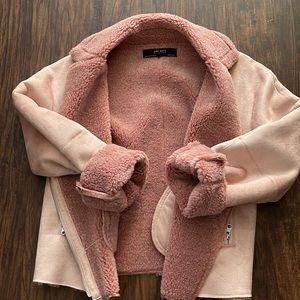 Zara Pink Faux Shearling Jacket
